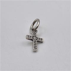 Pandora 925 ALE Sterling Silver Sparkling CZ Cross Dangle Charm Pendant 791310CZ